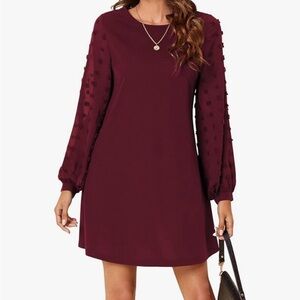 Maroon Knee Length Dress